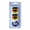 MINI ECUSSON ADHESIF A RELIEF DEUTSCHLAND x2 + BRASIL x1 (48 x 52 mm)
