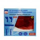 SET DE RIDEAUX SATINES 5 ACCESSOIRES COULEUR : BORDEAUX