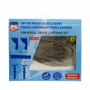SET DE RIDEAUX SATINES 5 ACCESSOIRES COULEUR : GRIS ARGENT