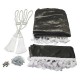 SET DE RIDEAUX SATINES 5 ACCESSOIRES : GRIS ARGENT