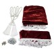 SET DE RIDEAUX SATINES 5 ACCESSOIRES : BORDEAUX