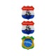 MINI ECUSSON ADHESIF A RELIEF NEDERLAND x2 + BRASIL x1 (48 x 52 mm)