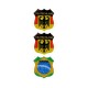 MINI ECUSSON ADHESIF A RELIEF DEUTSCHLAND x2 + BRASIL x1 (48 x 52 mm)