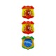 MINI ECUSSON ADHESIF A RELIEF ESPANA  x2 + BRASIL x1 (48 x 52 mm)