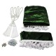 SET DE RIDEAUX SATINES 5 ACCESSOIRES : VERT BOUTEILLE