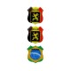 MINI ECUSSON ADHESIF A RELIEF BELGIE x2 + BRASIL x1 (48 x 52mm)
