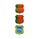 MINI ECUSSON ADHESIF A RELIEF PORTUGAL x2 + BRASIL x1 (48 x 52 mm)