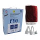 RIDEAUX DE COUCHETTE CENTRAUX VELOURS 1,20 x 1,55m ROUGE (set 4 pces)