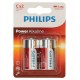 PILE LR14 C 1,5V PHILIPS POWER ALKALINE - BLISTER X2