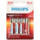 PILE LR6 AA 1,5V PHILIPS POWER ALKALINE - BLISTER X4