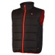 GILET SANS MANCHES LEE COOPER COL MONTANT NOIR/ROUGE T. L 200gr/m2