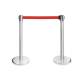 POTEAU DE GUIDAGE A SANGLE ROUGE 2M RETRACTABLE FINITION CHROME