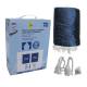 RIDEAUX DE COUCHETTE CENTRAUX VELOURS 1,20 x 1,55m BLEU (set 4 pces)