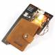 PORTEFEUILLE EN CUIR MARRON 11 X 9,5CM AVEC CHAINE 45CM PROTEC RFID