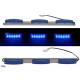 BARRE LUMINEUSE INOX 24V 3 x 6 LEDS 40CM BLEU