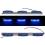 BARRE LUMINEUSE INOX 24V 3 x 6 LEDS 40CM BLEU